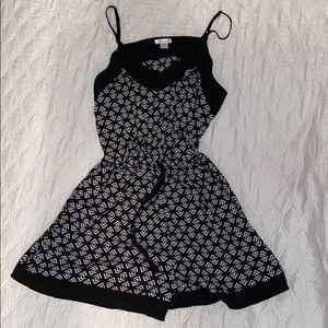 Black and white patterned romper